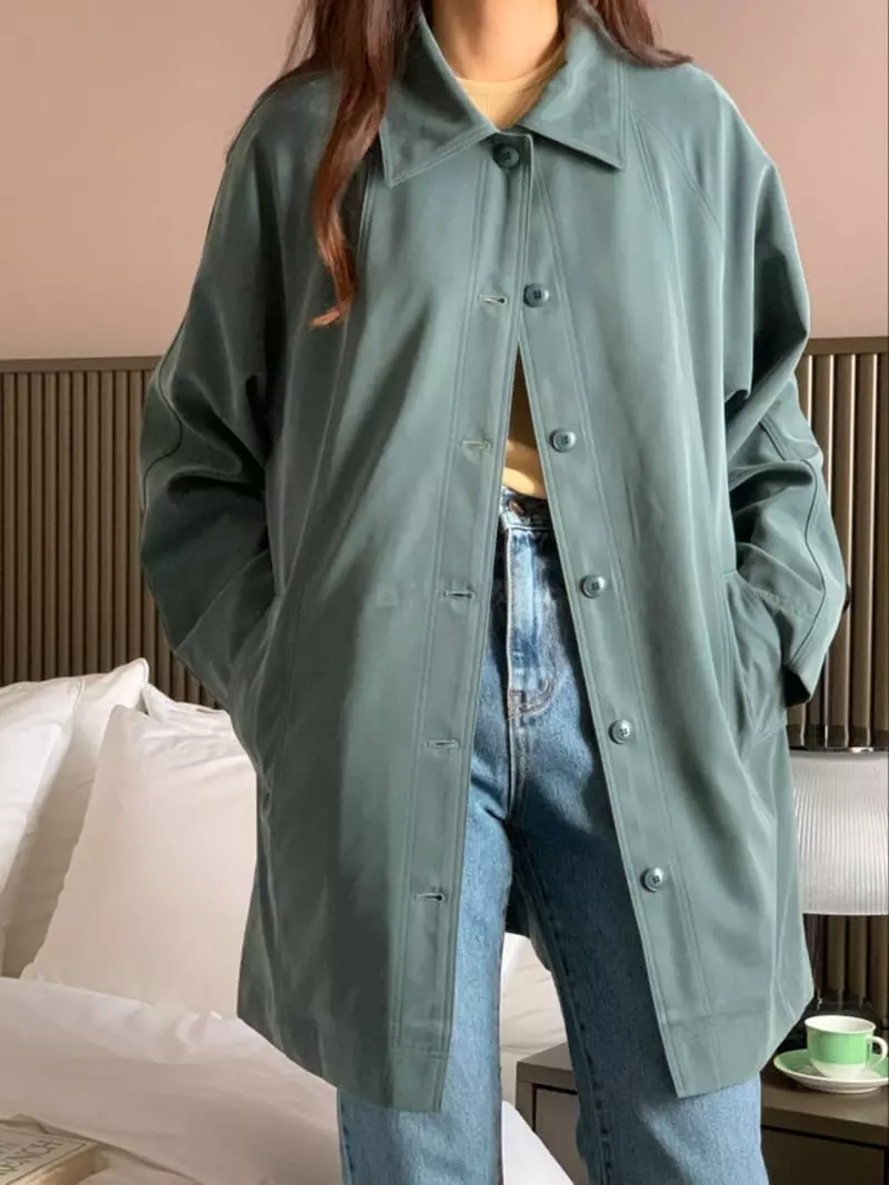 Monet - Korean Women Fashion - #momslook - Cube Trench Coat - 3