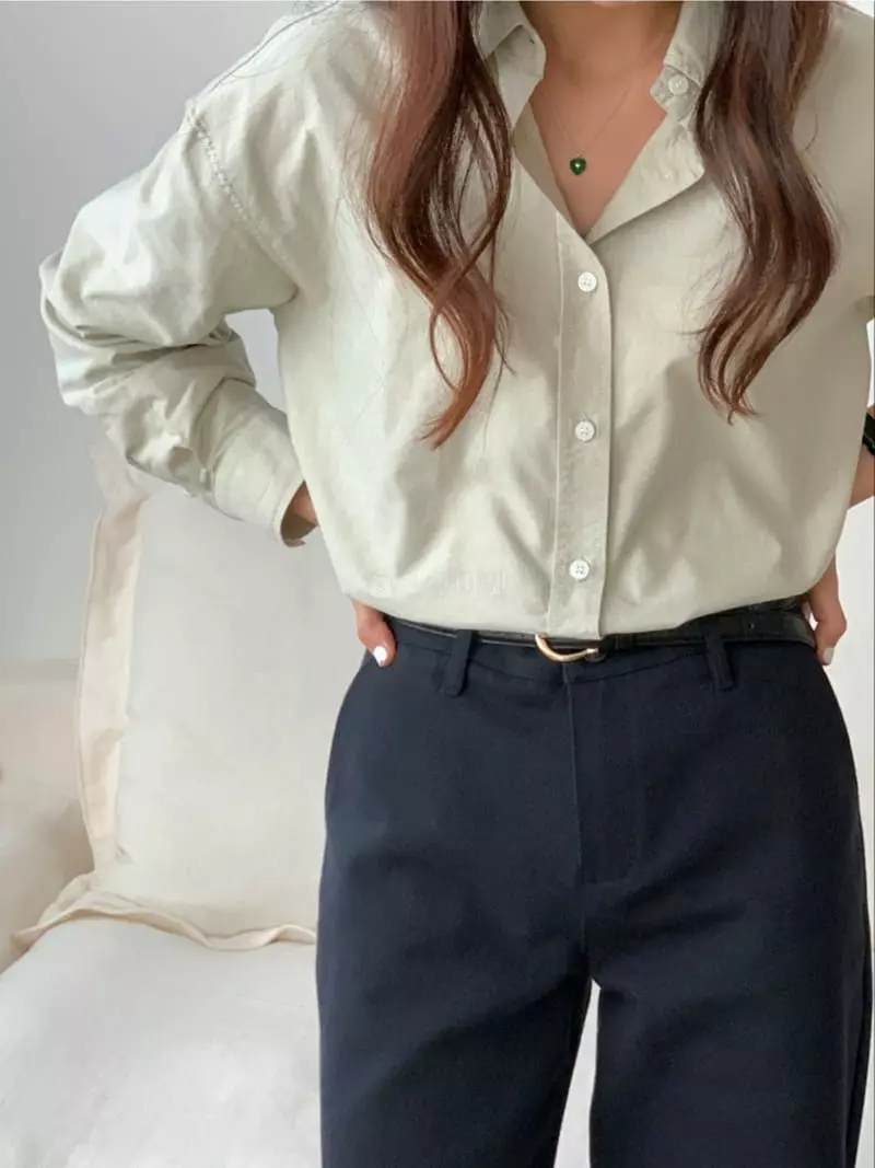 Monet - Korean Women Fashion - #romanticstyle - Oxford Shirt - 4