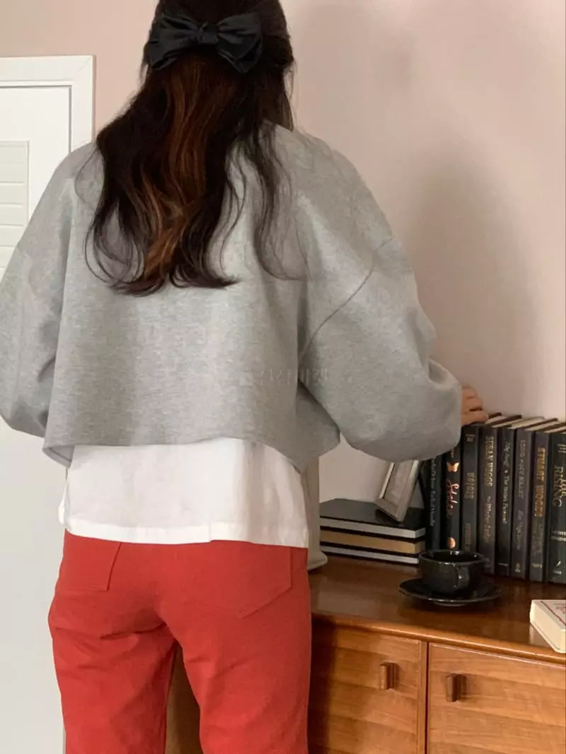 Monet - Korean Women Fashion - #womensfashion - Crop Sweatshirt - 2