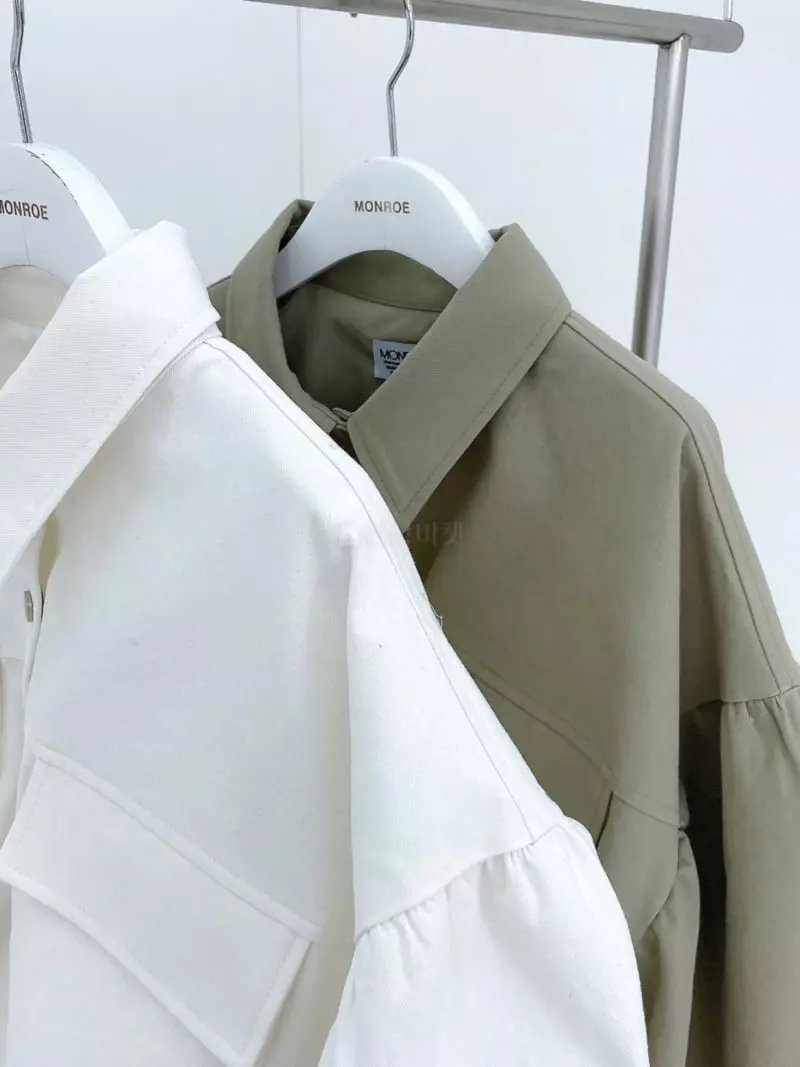 Monroe - Korean Women Fashion - #womensfashion - Puff Crop Bomber Jacket - 4