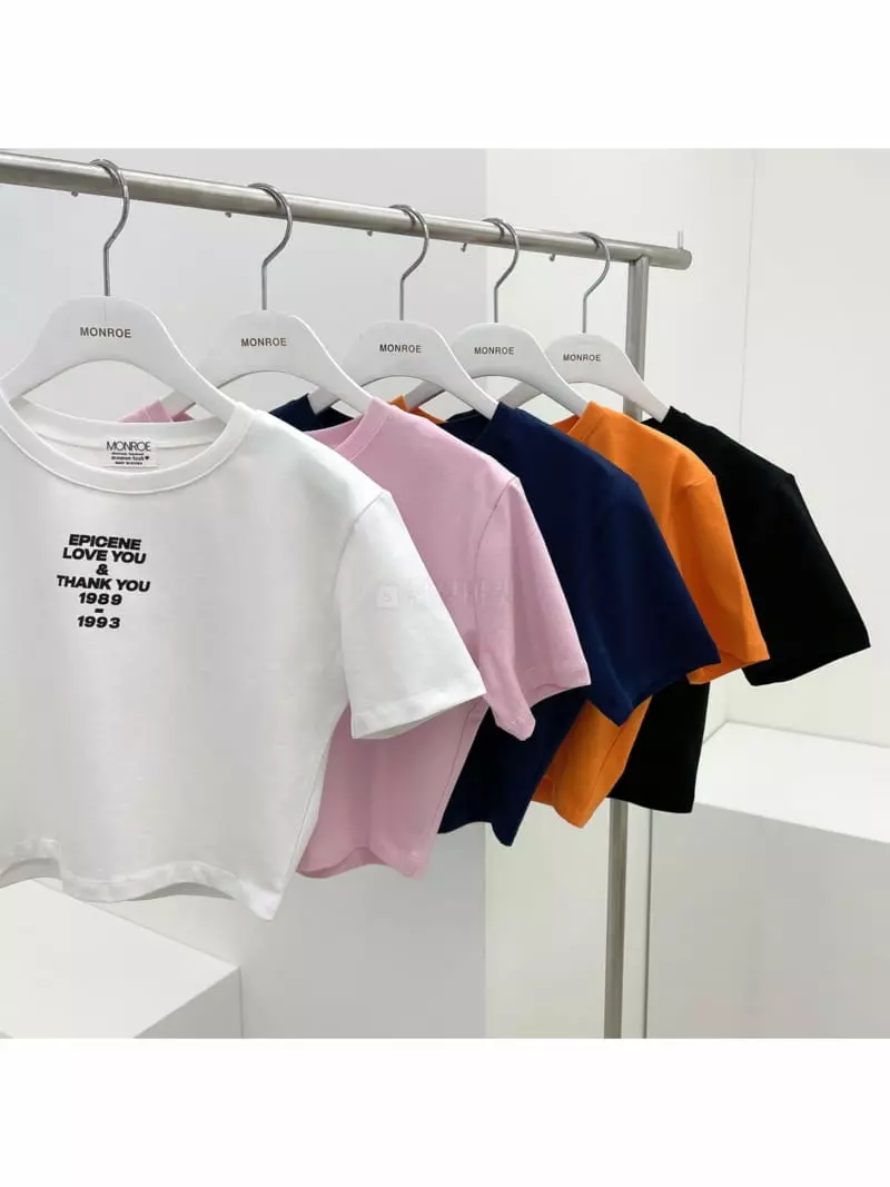 Monroe - Korean Women Fashion - #womensfashion - Thank You Crop Tee - 4