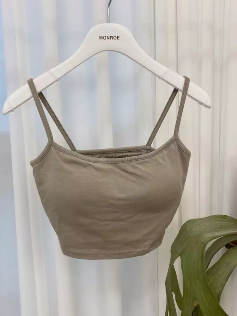 Monroe - Korean Women Fashion - #momslook - Sticky Pad Sleeveless Tee - 2