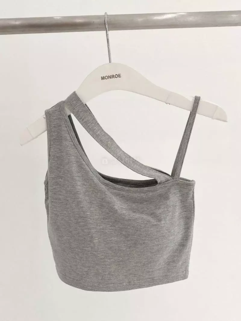 Monroe - Korean Women Fashion - #momslook - Unbalance Pad Sleeveless Tee - 3