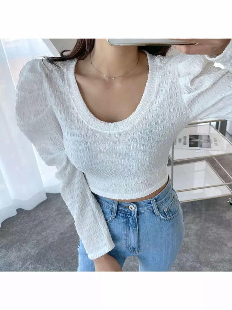 Monroe - Korean Women Fashion - #romanticstyle - Pring Puff Tee