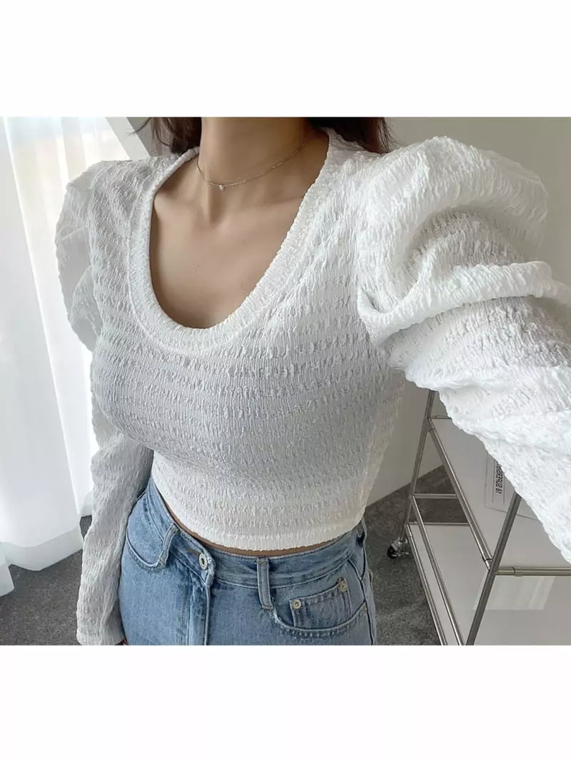 Monroe - Korean Women Fashion - #shopsmall - Pring Puff Tee - 2