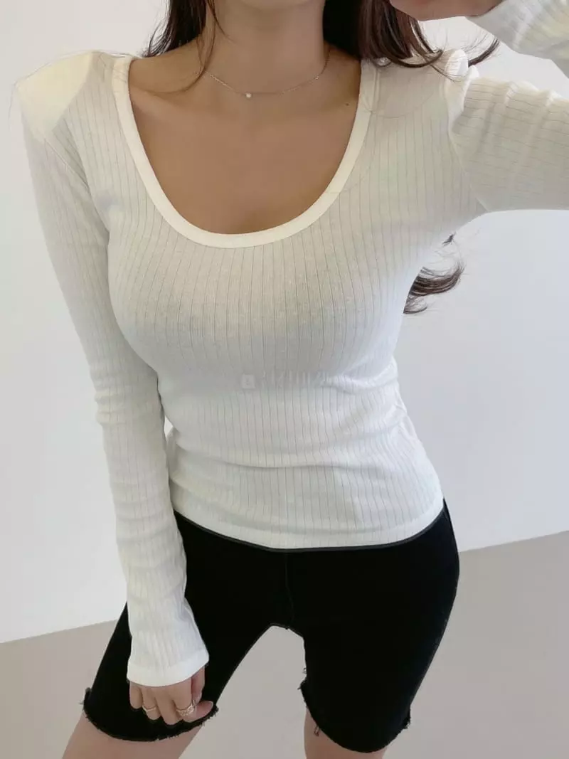 Monroe - Korean Women Fashion - #vintageinspired - Milk Rip Tee
