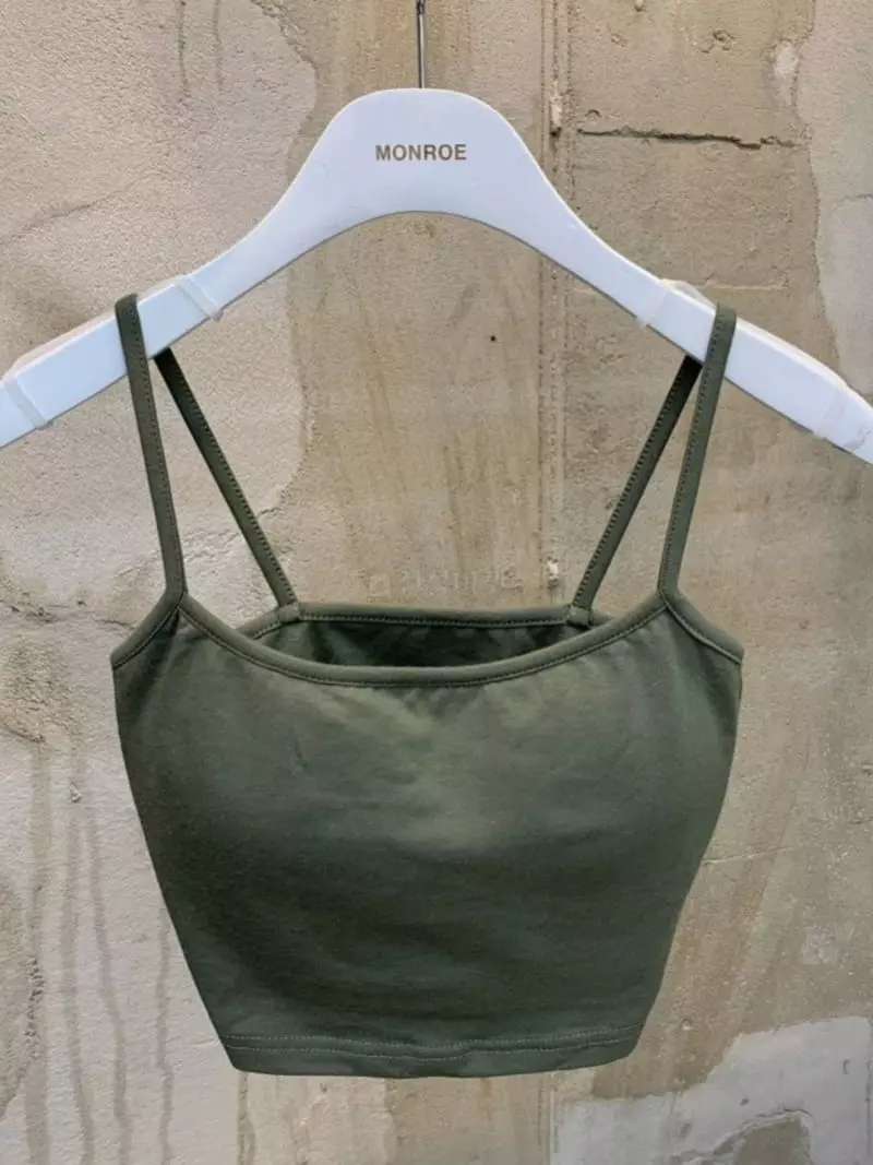 Monroe - Korean Women Fashion - #womensfashion - Sticky Pad Sleeveless Tee - 3