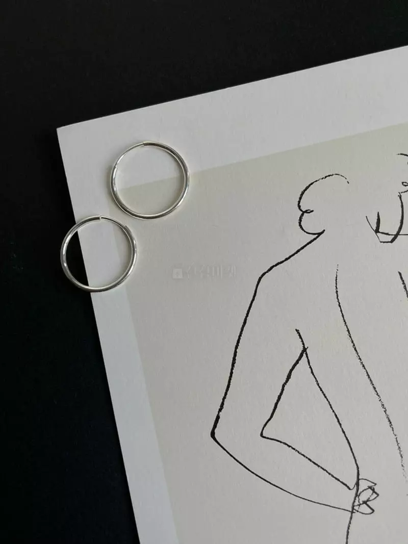 Mood - Korean Women Fashion - #momslook - A345 Silver Ring Earrings