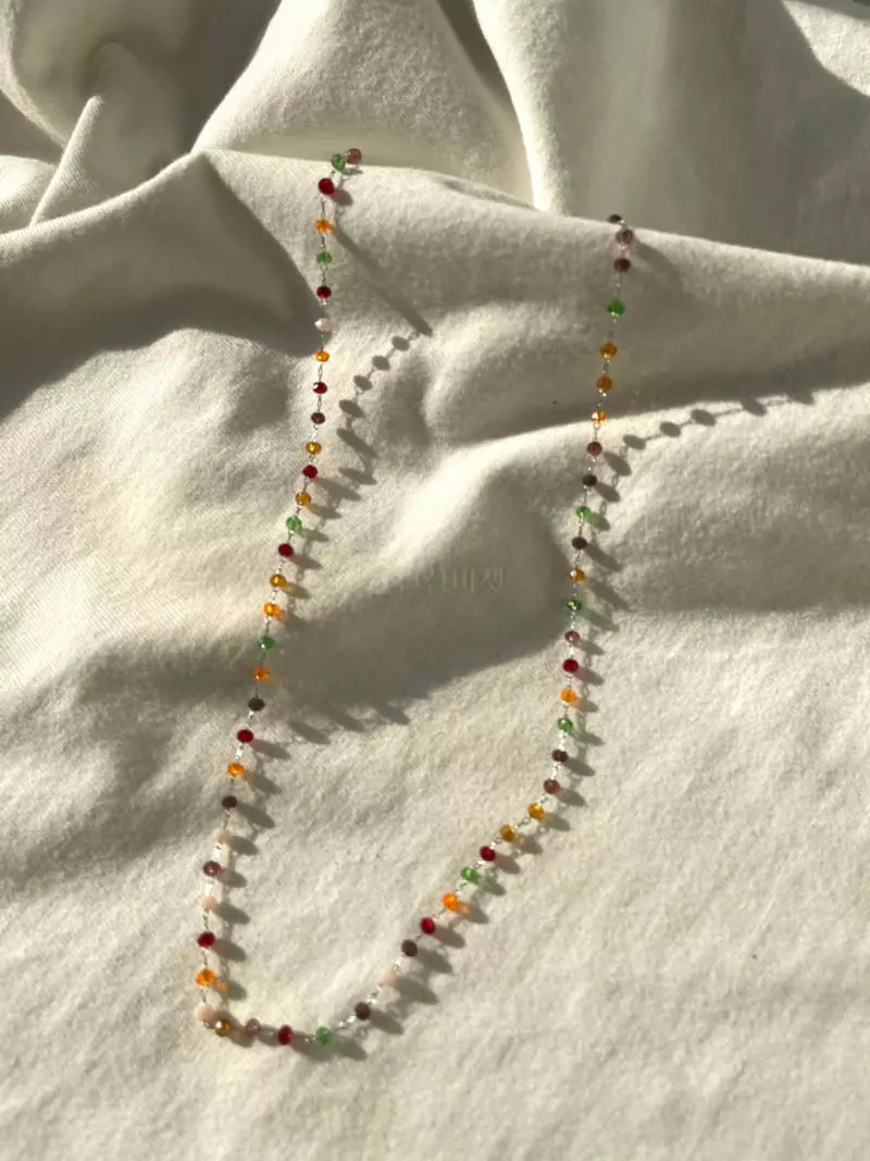 Mood - Korean Women Fashion - #momslook - A3622 Mix Color Beads Chain Necklace - 3