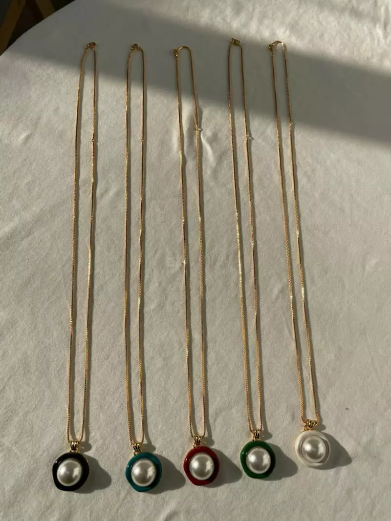 Mood - Korean Women Fashion - #momslook - A3620 King Pearl Color Necklace