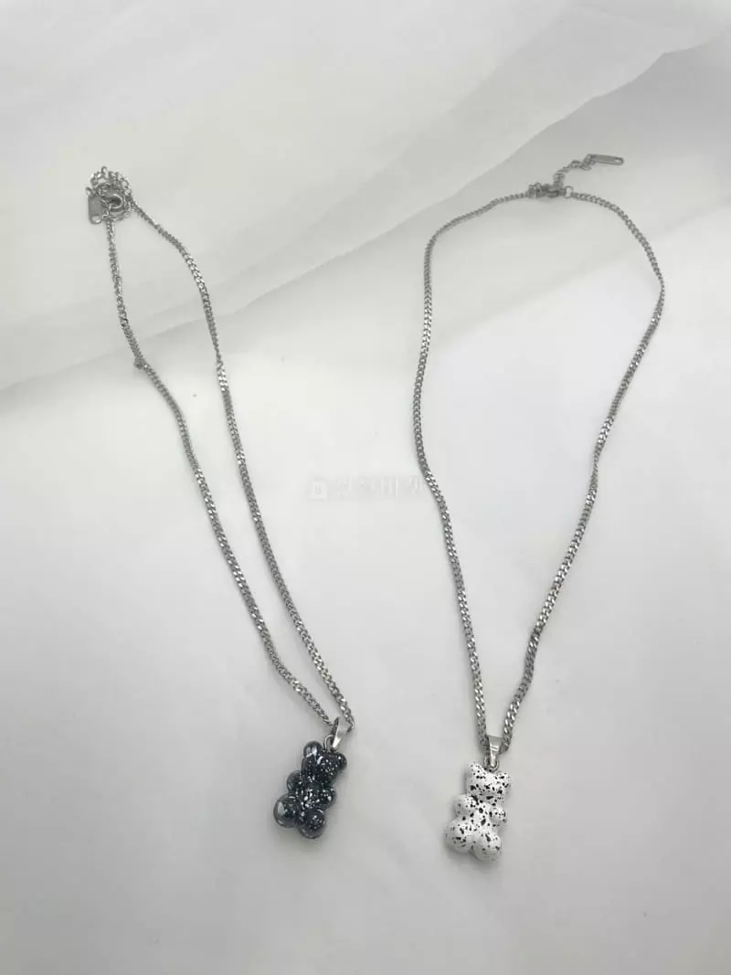 Mood - Korean Women Fashion - #momslook - A3519 Marbling Haribo Bear Thermal Chain Necklace