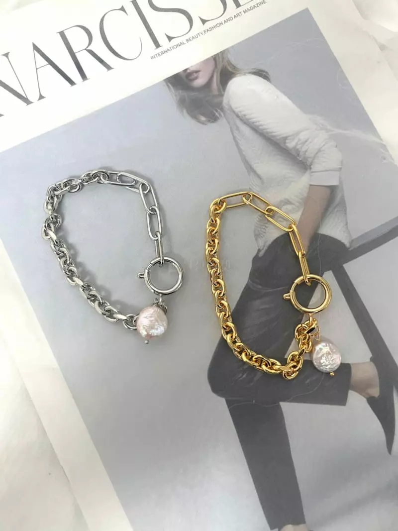 Mood - Korean Women Fashion - #momslook - A3475 Pearl Chain Bracelet
