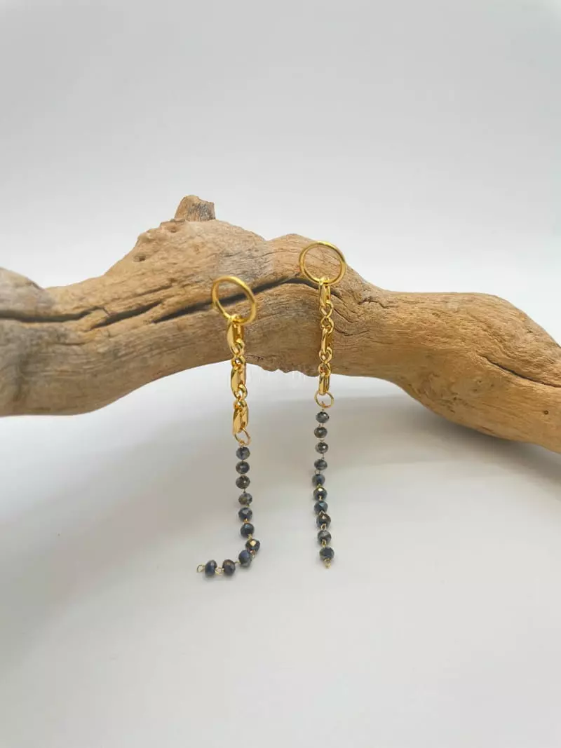 Mood - Korean Women Fashion - #momslook - A3537 Chain Beads Earrings - 3