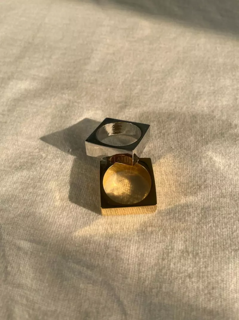 Mood - Korean Women Fashion - #momslook - A3599 Square Bold Ring