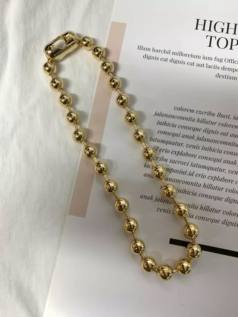 Mood - Korean Women Fashion - #momslook - A1416 Big Ball Chain Bold Necklace - 2
