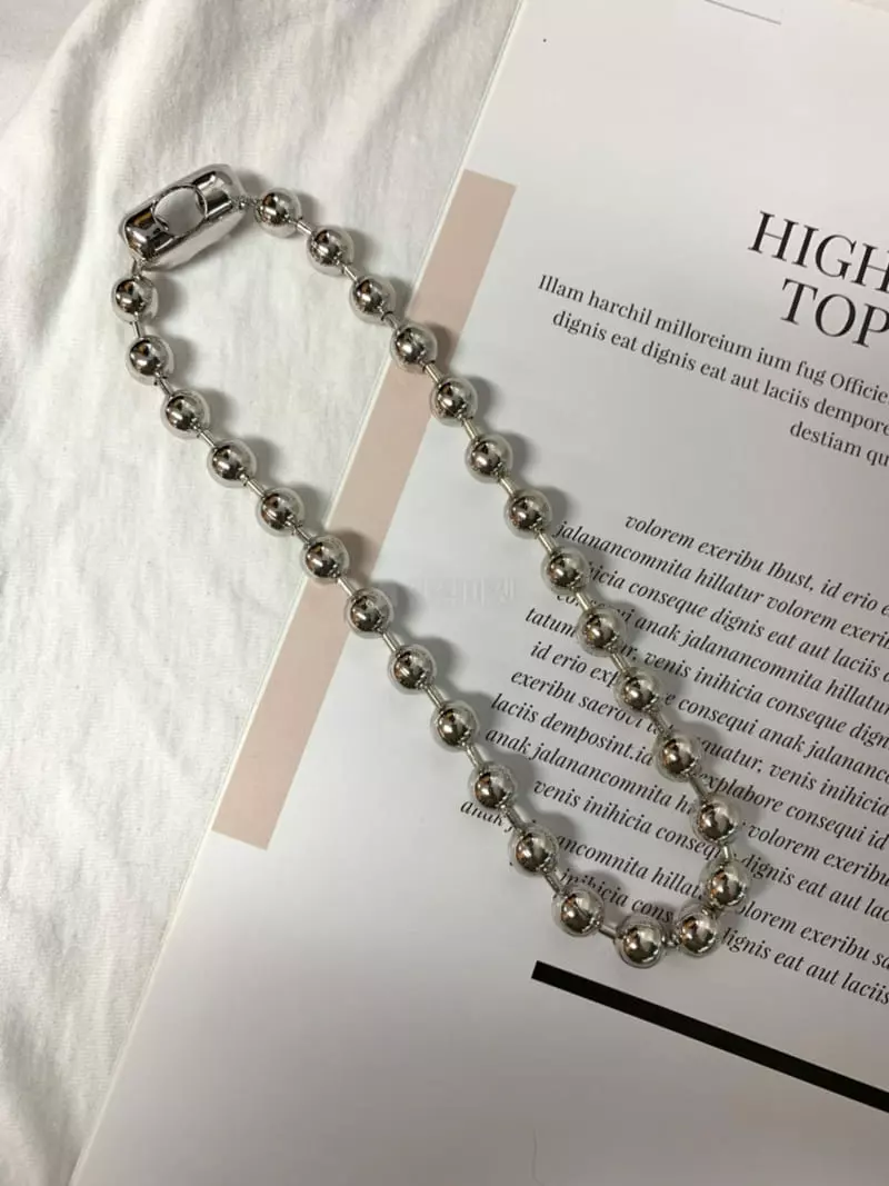 Mood - Korean Women Fashion - #momslook - A1416 Big Ball Chain Bold Necklace - 3