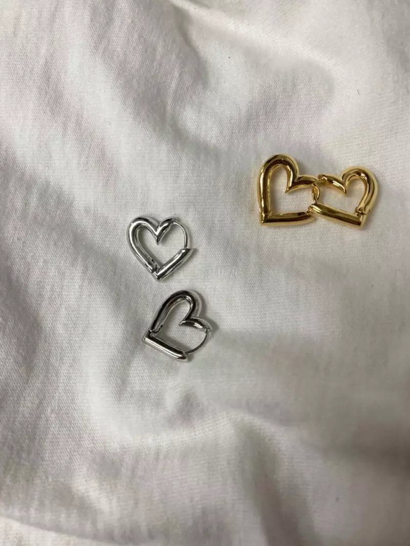 Mood - Korean Women Fashion - #momslook - A2221 Mini Heart Ring Earrings