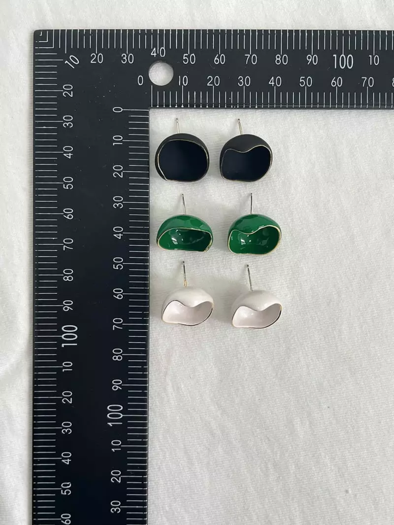 Mood - Korean Women Fashion - #thelittlethings - A3562 Enamel Bold Earrings - 4
