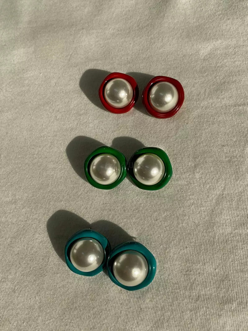 Mood - Korean Women Fashion - #pursuepretty - A3649 King Pearl Earrings - 3