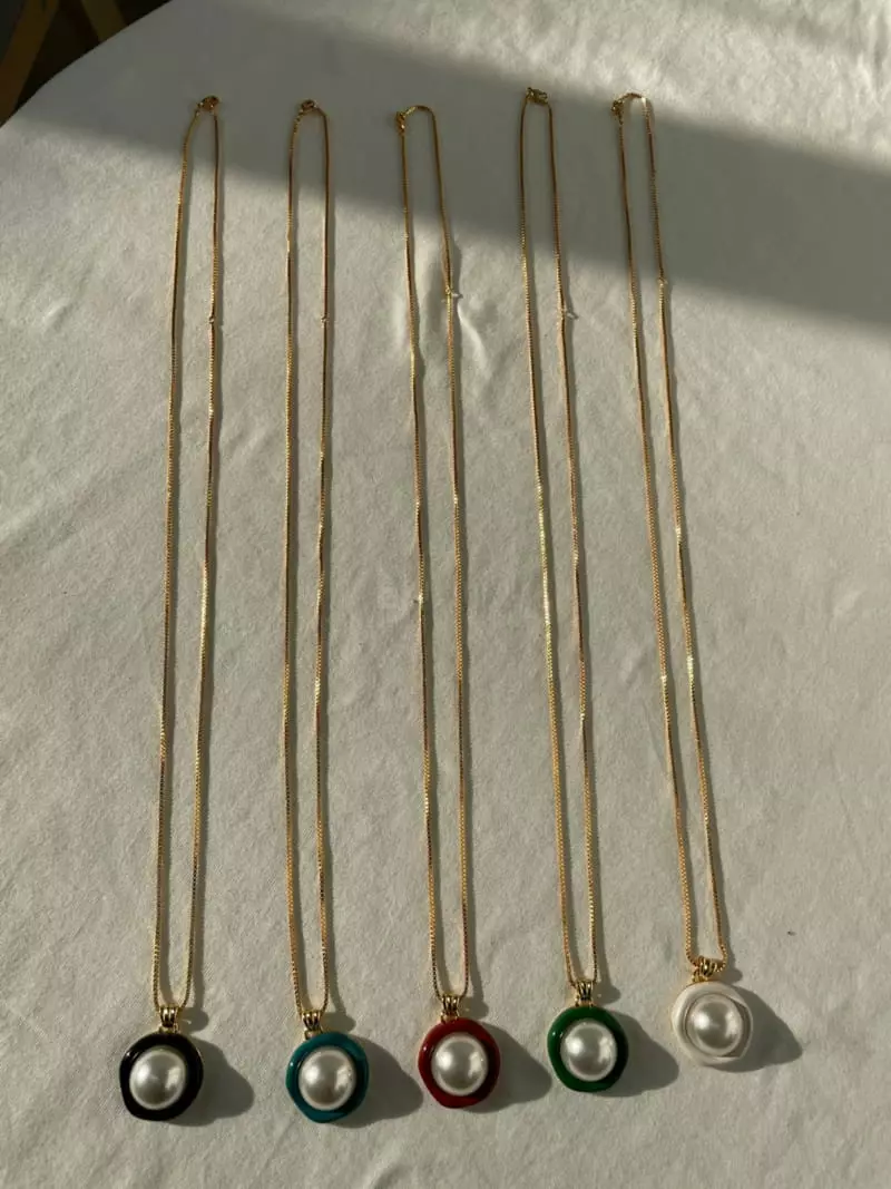 Mood - Korean Women Fashion - #pursuepretty - A3620 King Pearl Color Necklace