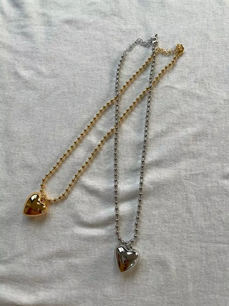 Mood - Korean Women Fashion - #restrostyle - A3000 Heart Necklace