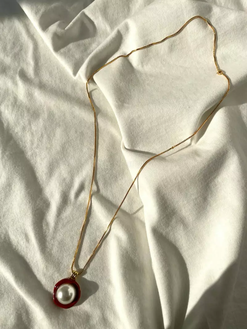Mood - Korean Women Fashion - #restrostyle - A3620 King Pearl Color Necklace - 2