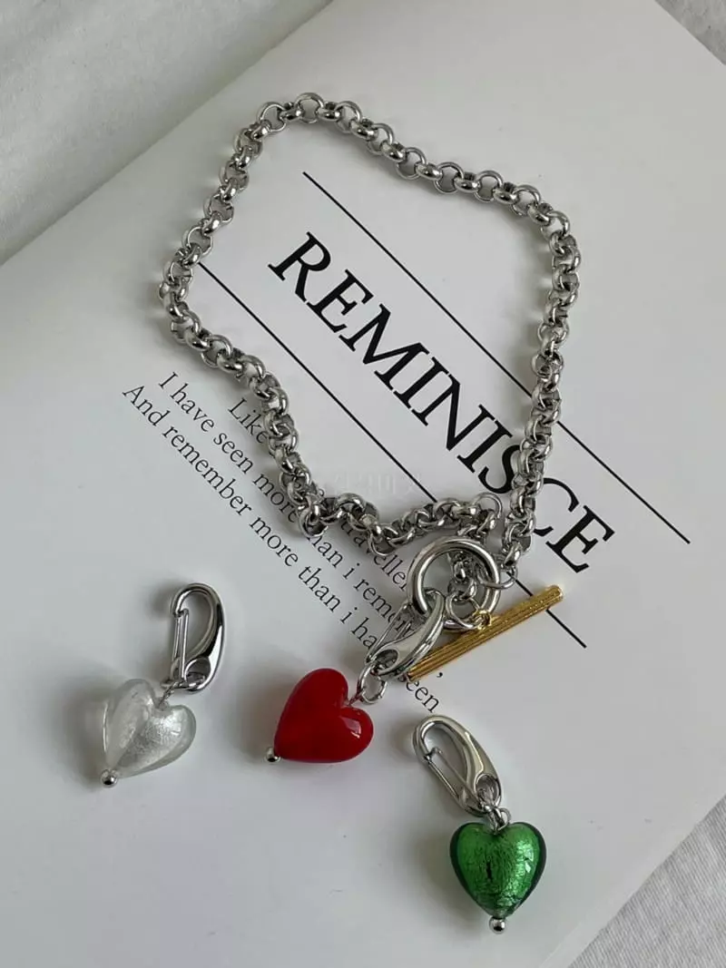Mood - Korean Women Fashion - #shopsmall - A2889 Heart Drop Chain Necklace - 3