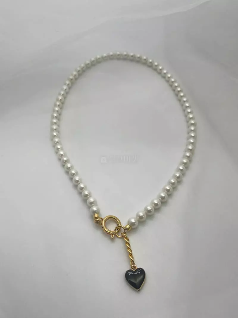 Mood - Korean Women Fashion - #shopsmall - A3521 Super Pearl Heart Necklace - 2