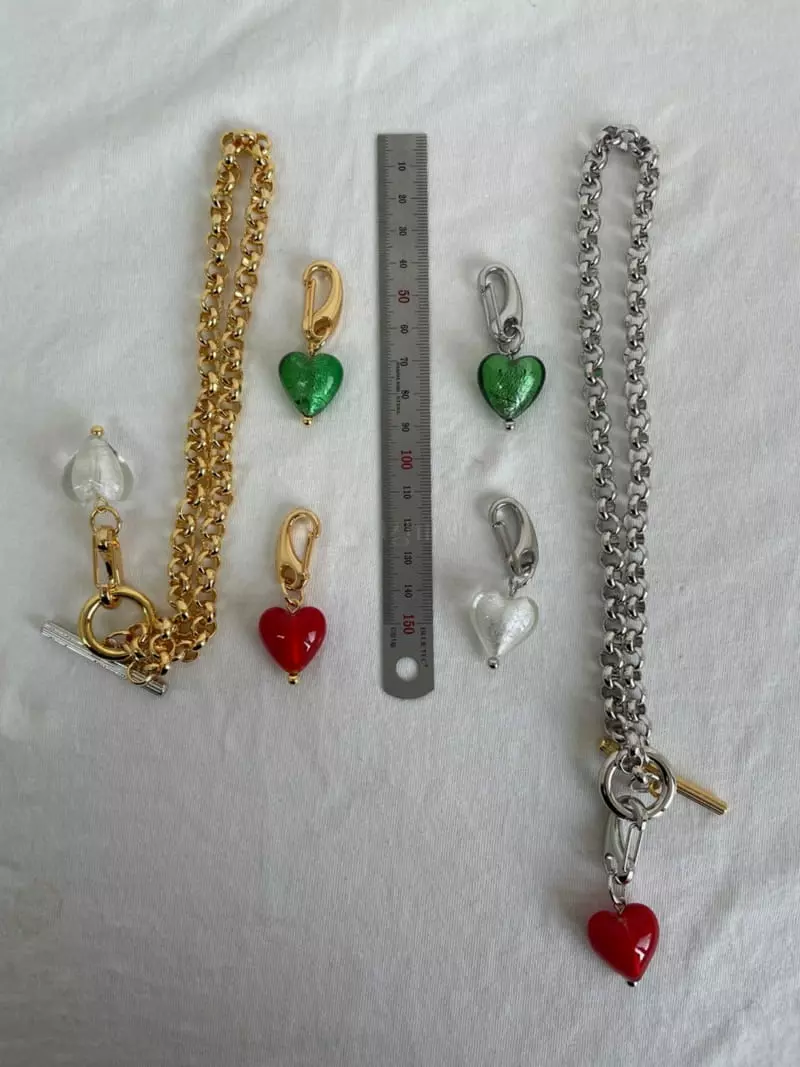 Mood - Korean Women Fashion - #shopsmall - A2889 Heart Drop Chain Necklace - 4