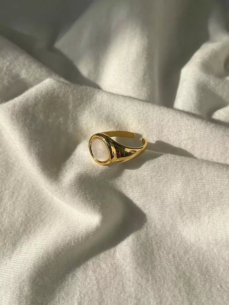 Mood - Korean Women Fashion - #thelittlethings - A3653 Circular Mother-of-Pearl Ring - 2