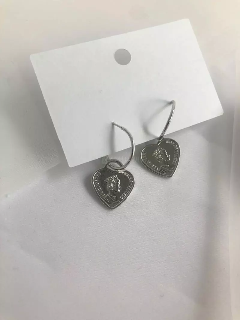 Mood - Korean Women Fashion - #vintageinspired - A774 Heart Medal Ring Earrings - 3