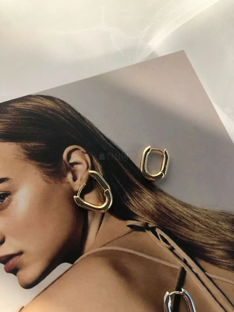 Mood - Korean Women Fashion - #vintageinspired - A708 Round Square Ring Earrings - 2