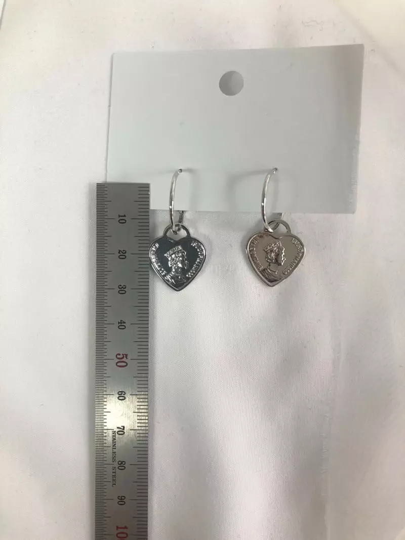 Mood - Korean Women Fashion - #vintageinspired - A774 Heart Medal Ring Earrings - 4