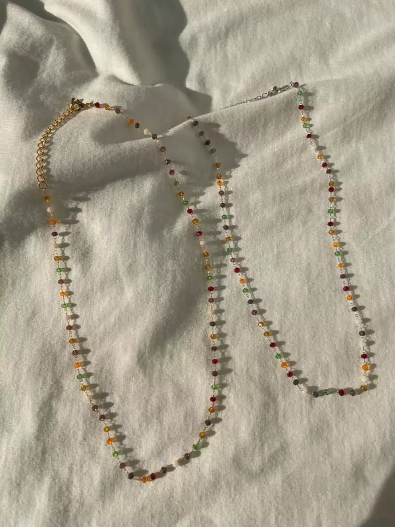 Mood - Korean Women Fashion - #womensfashion - A3622 Mix Color Beads Chain Necklace - 2