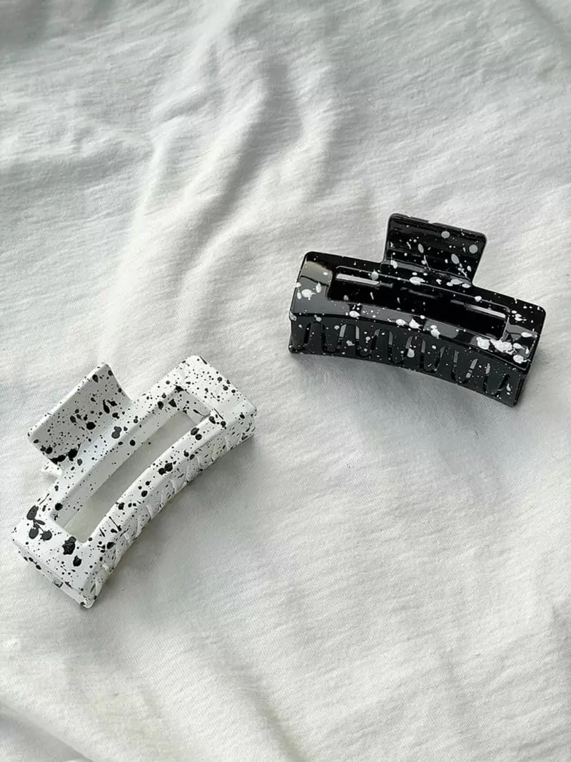 Mood - Korean Women Fashion - #womensfashion - A3116 Acrylic Marble Breakup Hair Pin