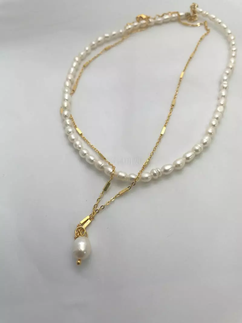 Mood - Korean Women Fashion - #womensfashion - A3512 Pearl Chain Layered Necklace - 3