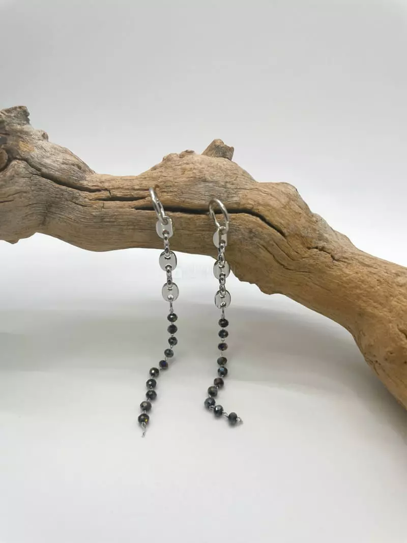 Mood - Korean Women Fashion - #womensfashion - A3537 Chain Beads Earrings - 2