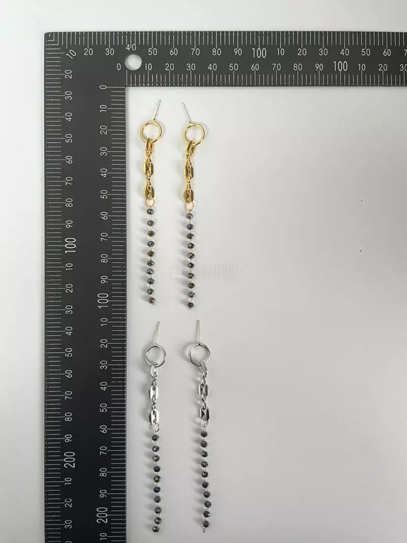 Mood - Korean Women Fashion - #momslook - A3537 Chain Beads Earrings - 4