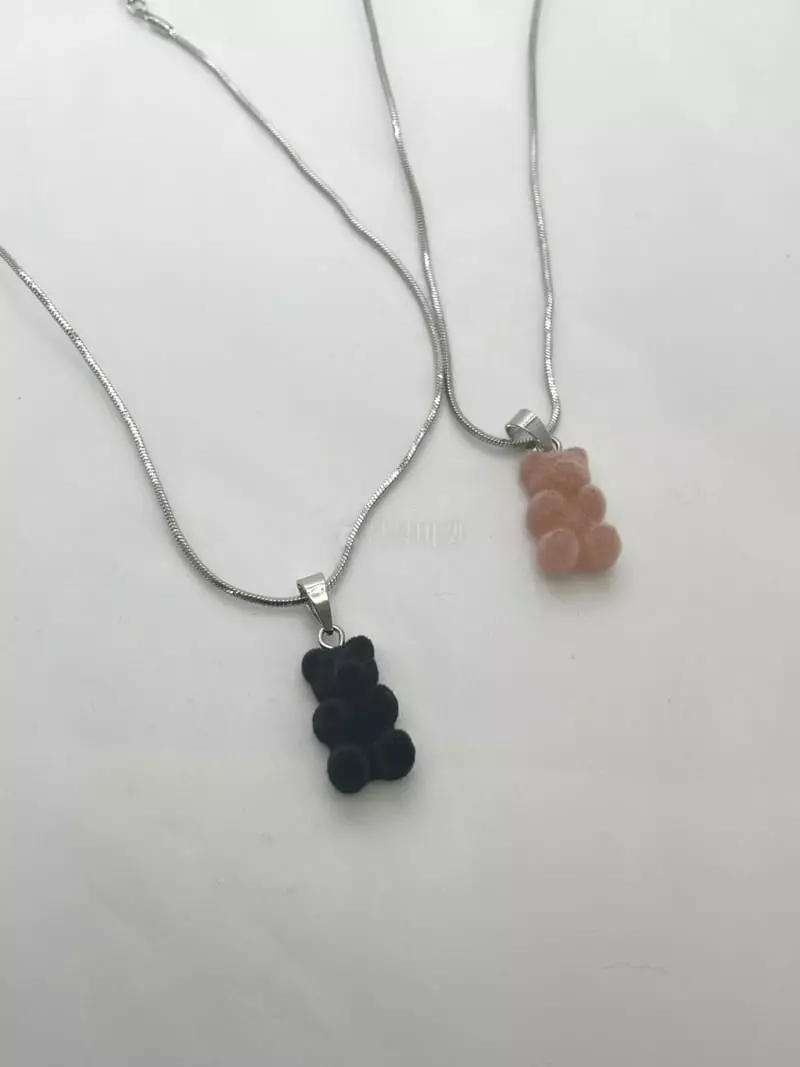 Mood - Korean Women Fashion - #womensfashion - A3517 Velvet Haribo Bear Thin Necklace - 3