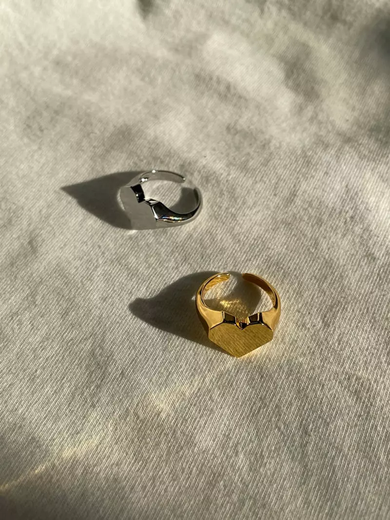 Mood - Korean Women Fashion - #womensfashion - A3645 Simple Angle Heart Ring