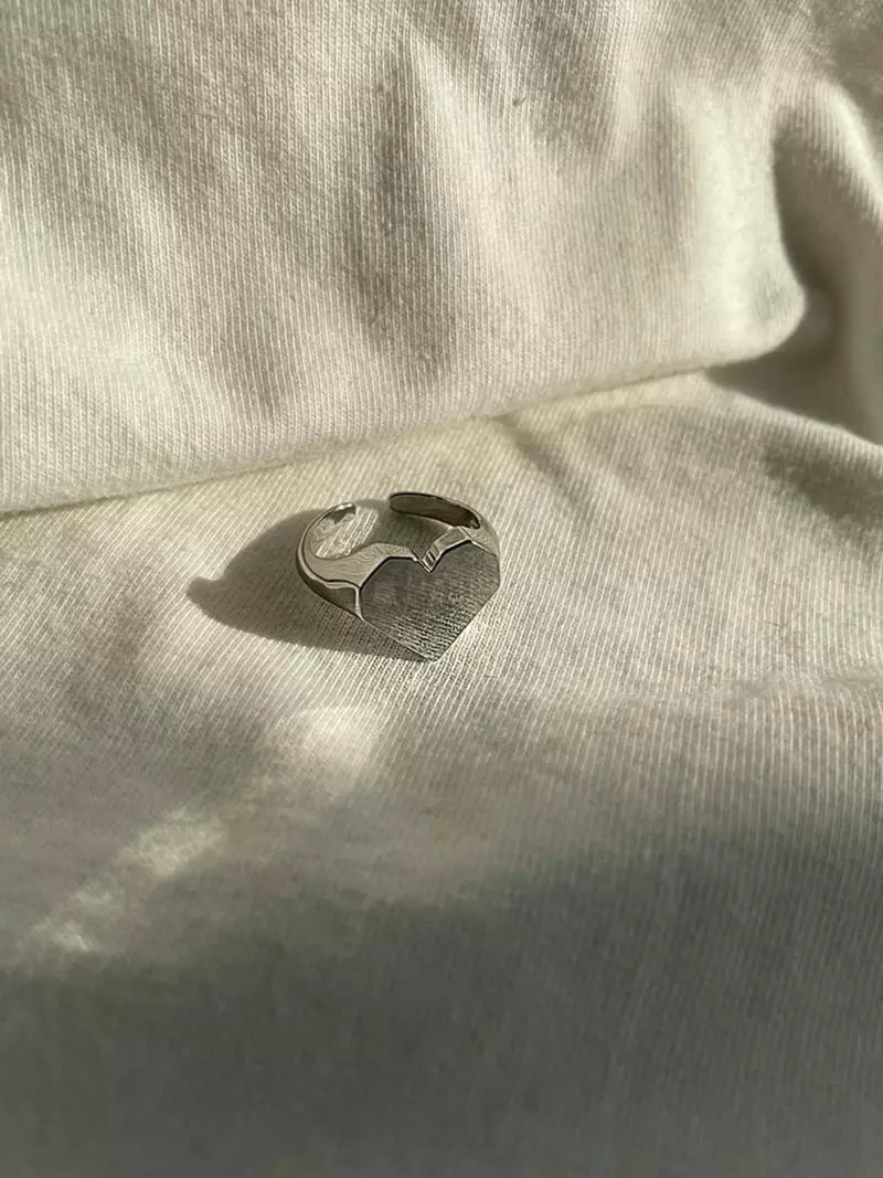 Mood - Korean Women Fashion - #womensfashion - A3645 Simple Angle Heart Ring - 3