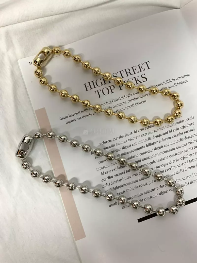 Mood - Korean Women Fashion - #womensfashion - A1416 Big Ball Chain Bold Necklace