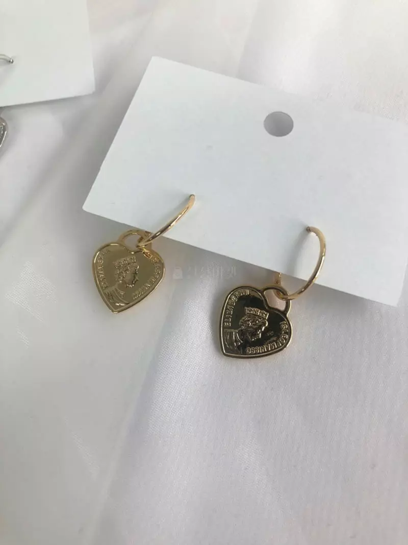 Mood - Korean Women Fashion - #womensfashion - A774 Heart Medal Ring Earrings - 2