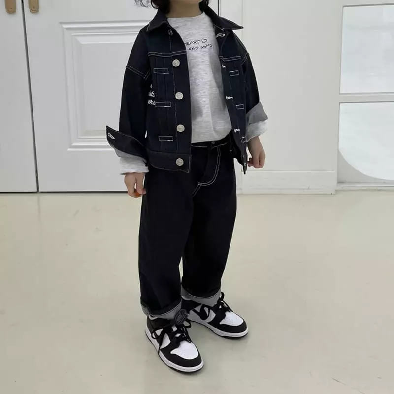 Mooi Store - Korean Children Fashion - #kidsshorts - Calvin Embroidery Jacket