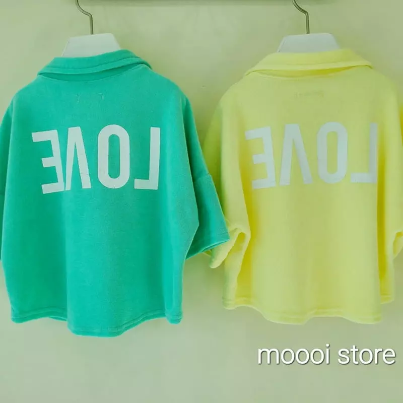 Mooi Store - Korean Children Fashion - #kidsstore - Love Towel Collar Tee - 12
