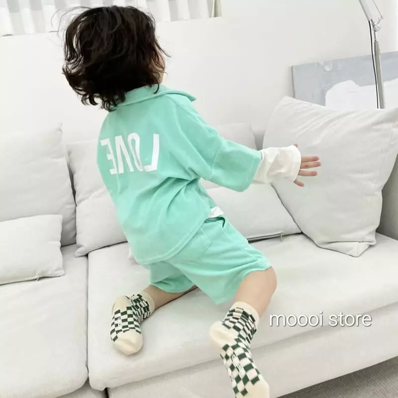 Mooi Store - Korean Children Fashion - #kidsshorts - Love Towel Half Pants - 4