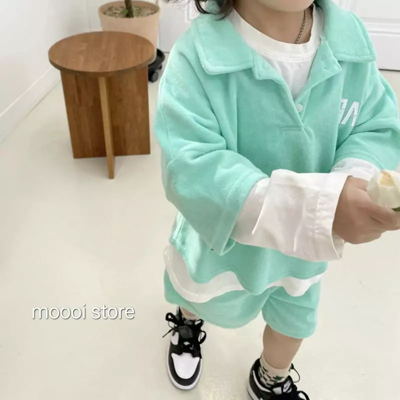 Mooi Store - Korean Children Fashion - #minifashionista - Love Towel Collar Tee