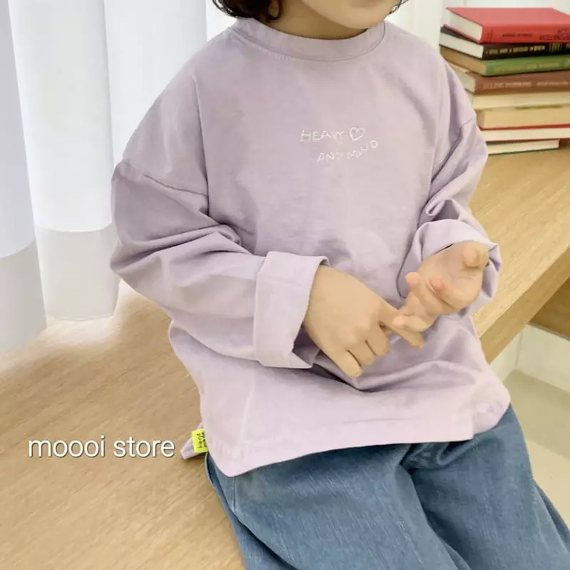 Mooi Store - Korean Children Fashion - #minifashionista - Heart Embroidery Tee - 4