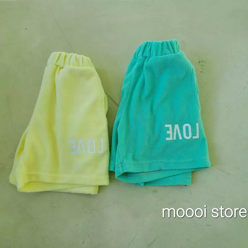 Mooi Store - Korean Children Fashion - #toddlerclothing - Love Towel Half Pants - 12