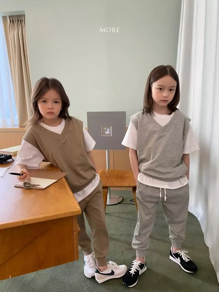 More - Korean Children Fashion - #childofig - Boy V Neck Top Bottom Set - 8